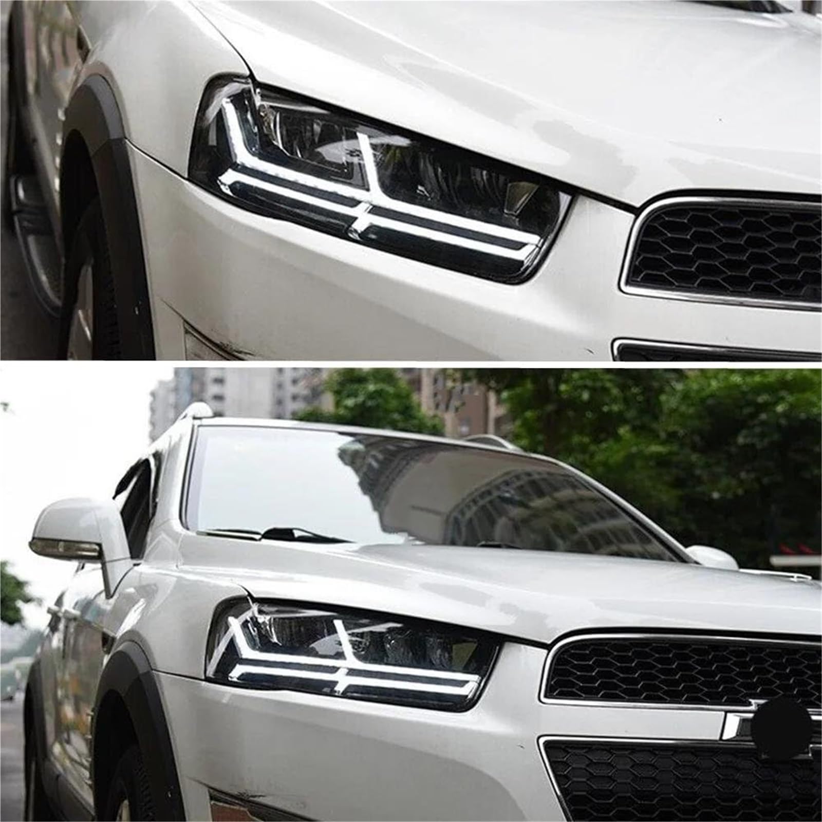 Fari auto​ Fari anteriori a LED con luci diurne (DRL) e indicatori di direzione integrati Per Chevrolet Per Captiva 2012-2018.