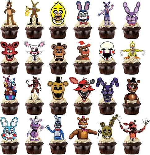 Miniatura 2 de Freddy Five Nights Cake Toppers Five Nights Suministros Fiesta de Cumpleaños Cinco Noches Decoración de Cupcake