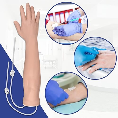 Miniatura 6 de Medarchitect IV Kit de práctica de brazo de inyección y flebotomía con infusión intravenosa, extracción de sangre, técnicas de venopuntura, modelo