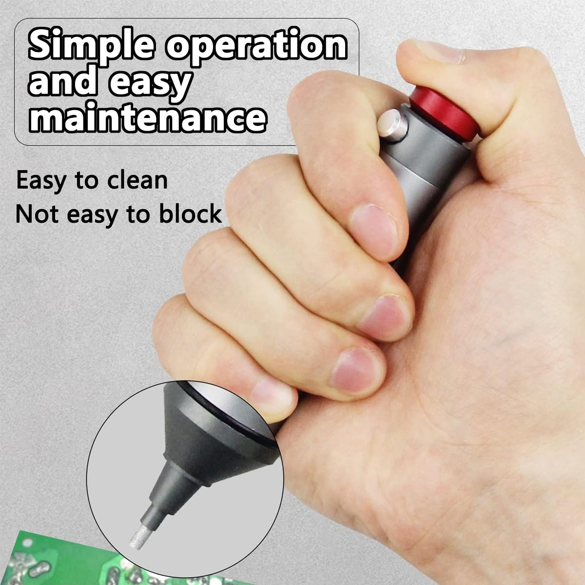 SamHeng Solder Sucker Tool Dissaldatura Pompa Remover con ugello in silicone resistente alle alte temperature, alloggiamento in alluminio portatile Potenza di aspirazione più forte
