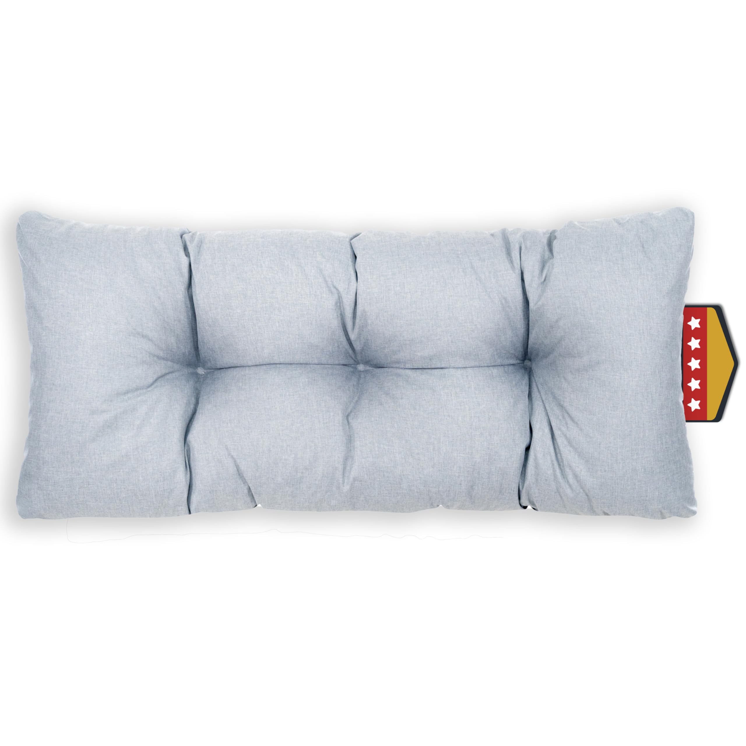SLIPIO Pallet Cushion, Seat Cushion, Feather + Filling, UV-Resistant Garden Sofa Cushion for Euro Pallets, (1 x Back Cushion 120 x 40 cm - Grey Waterproof)