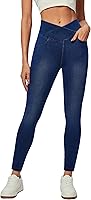 IUGA High Waisted Stretchy Jeans for Women - Tummy Control Jeggings, Pull-On Skinny Leggings with Pockets, Trendy Comfort Fit