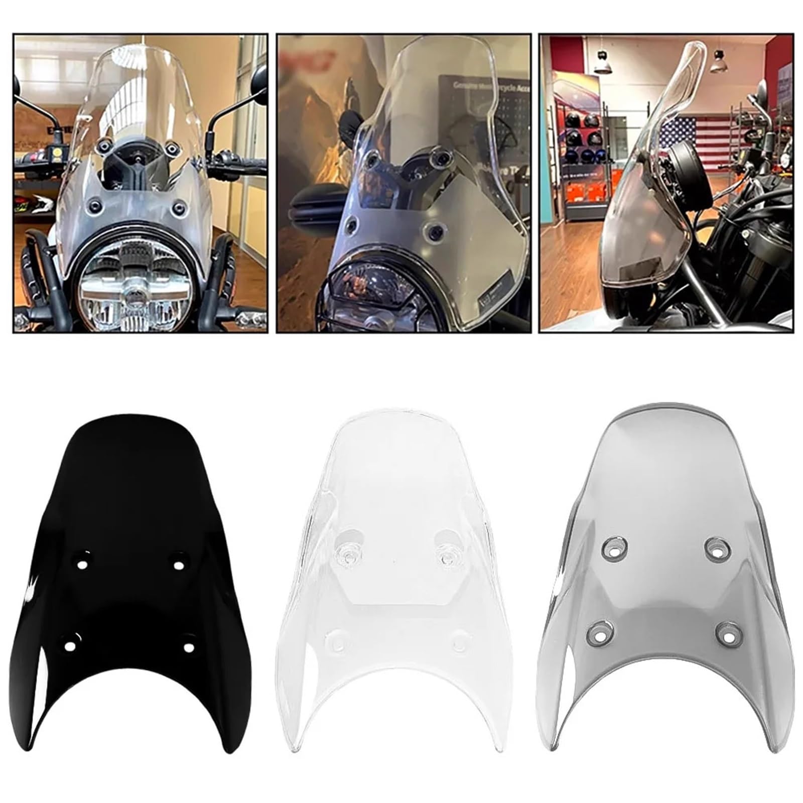 Przednia szyba motocyklowa Pasuje do Himalayan 450 452 2024 2025 motocykl przednia szyba odchylenie tarcza ochronna deflektor(Black)