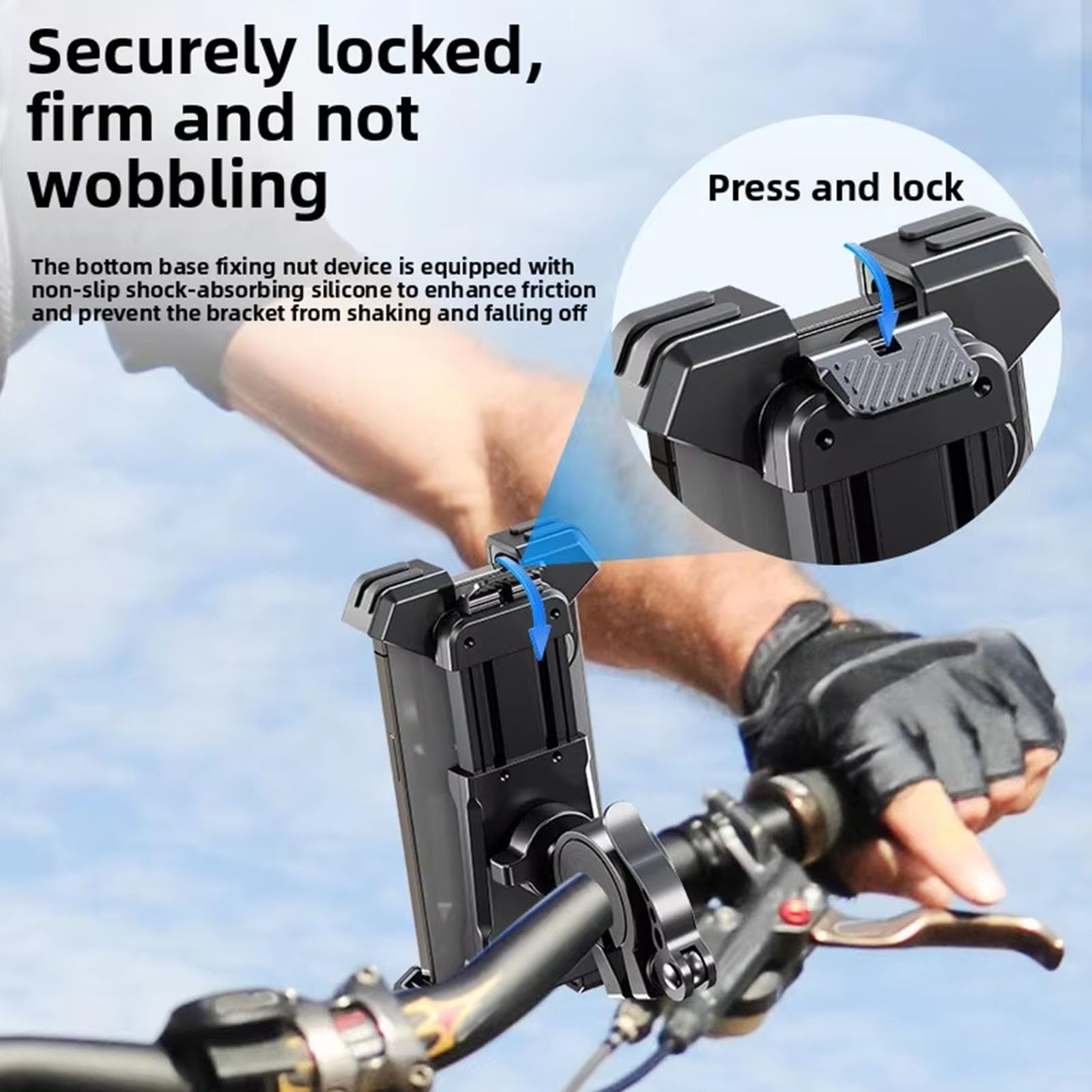 Générique Support De Téléphone De Vélo pour Kross Inzai 2015-, Support Rotatif À 360 ° Téléphone Anti-Vibration,C Black-B