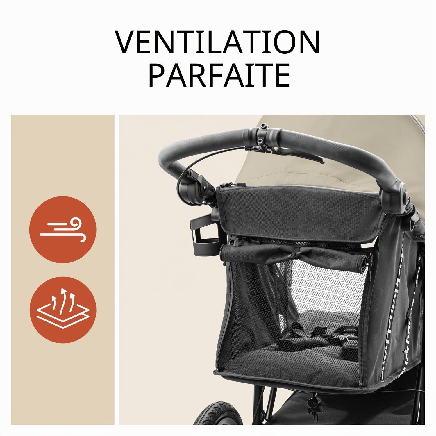 Hauck Runner 3 Olive Poussette tout-terrain robuste avec frein à main, pare-soleil XL, porte-gobelet, housse de pluie, roues pneumatiques XL, dossier inclinable dès la naissance jusqu'à 22 kg, poignée