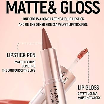 Amazon.com : MooGlamor 3 Pcs Lip Liner and Gloss Set 2 in 1