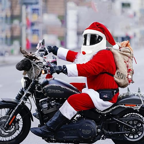 Miniatura 5 de BUAEL Funda para casco de motocicleta de Papá Noel, funda para casco de Navidad, accesorios de decoración para hombre, para casco de motocicleta,