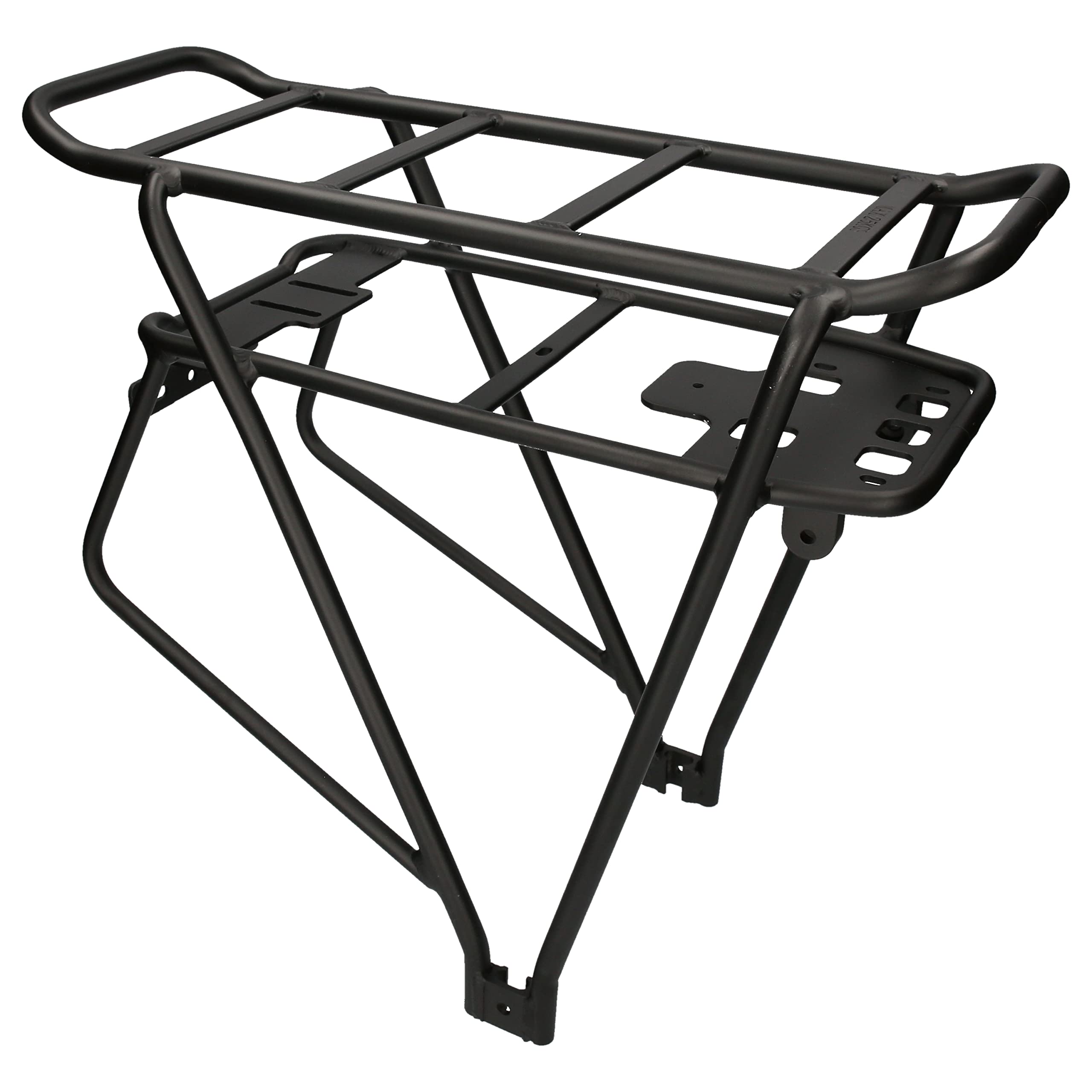 Portabatteria EBIKE52STD, acciaio massiccio, nero, 4 punti di montaggio, 431x156x68mm, E-Bike, bici elettrica, pedelec