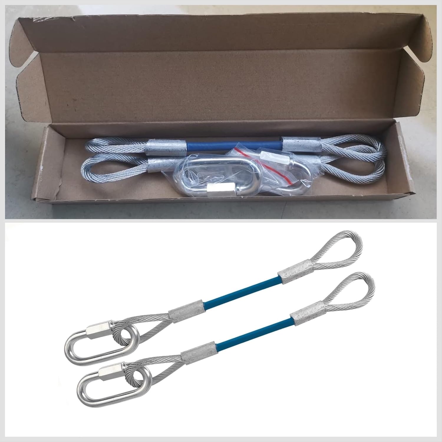 Trailer Safety Cables Extension 12 inch for Towing Bar?12000 Lbs Loading (One Pairs)