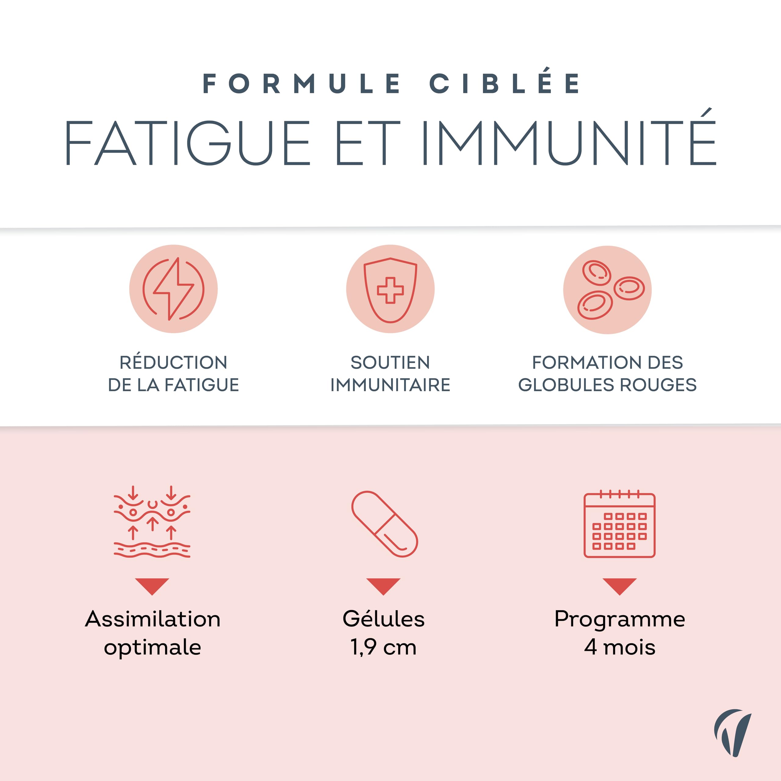 Fer Bisglycinate 14 mg + Vitamine C & Cuivre - Haute absorption, Réduit la Fatigue, Soutien Immunitaire - Avec Cuivre - 120 gélules Vegan - Fabriqué en France - Vitavea
