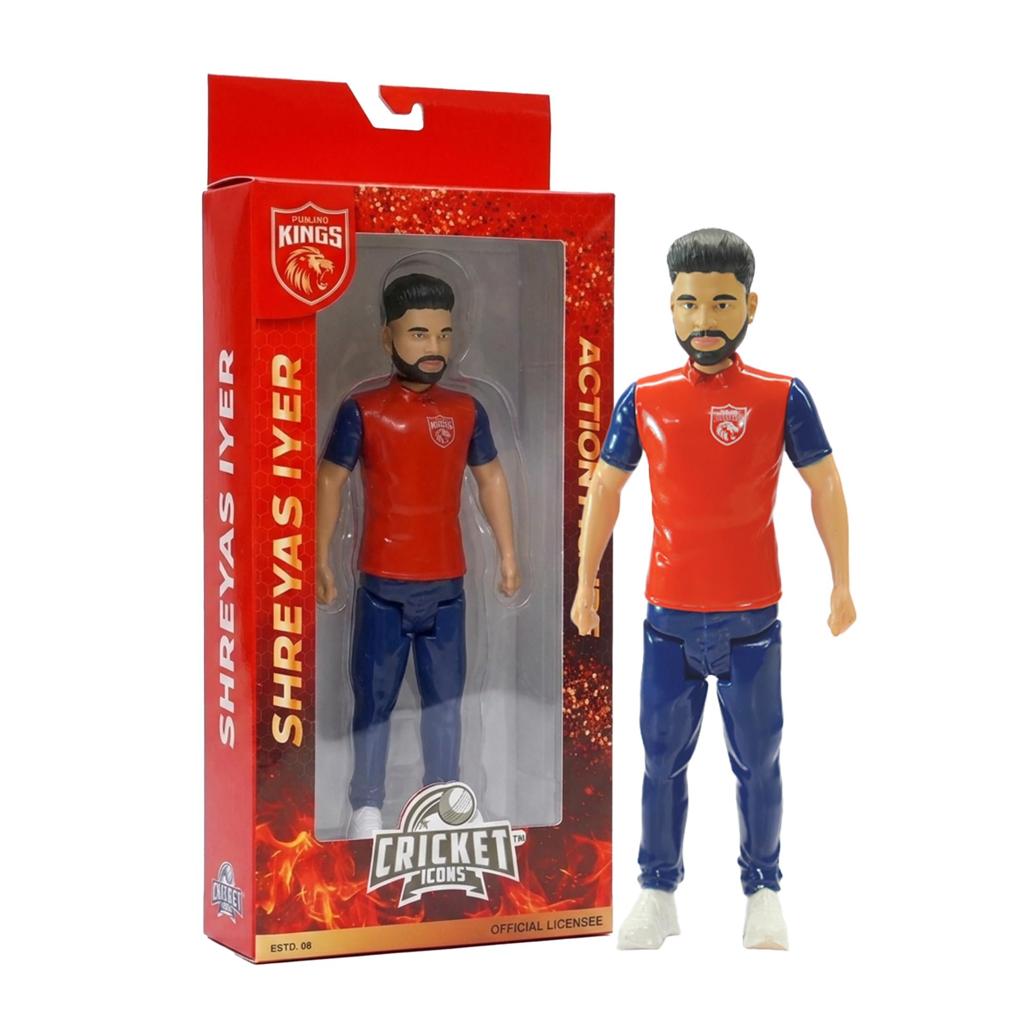 Shreyas Iyer Punjab Kings Collectible Figurine, IPL Edition 360° Rotatable Head, PBKS Cricket Player for Fans & Collectors Pack of 1-image-3