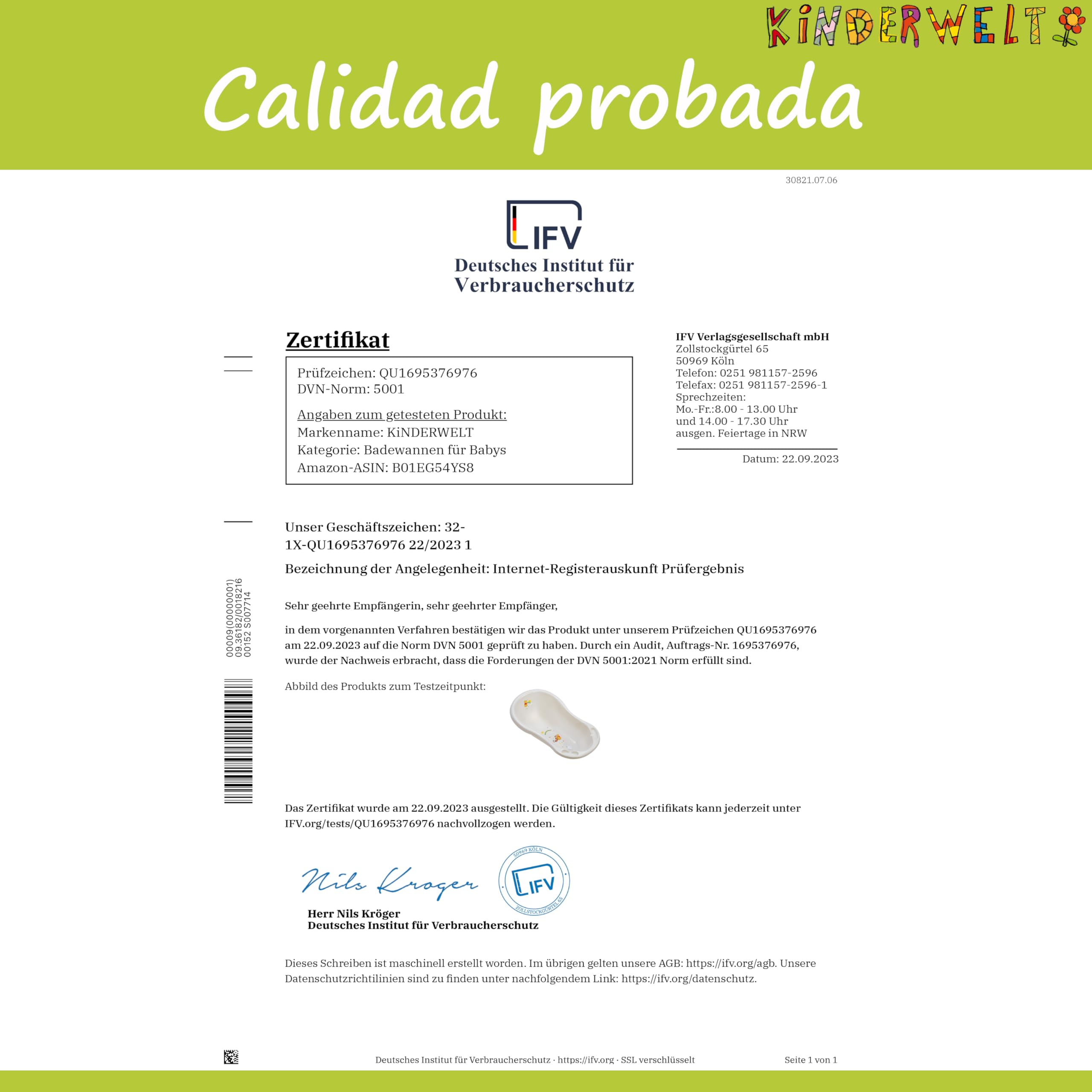 KiNDERWELT Bañera de bebé 100 cm - Bañera para bebé con motivo Funny Farm - Libre de BPA - Bañera para bañar a bebés y recién nacidos - aqua