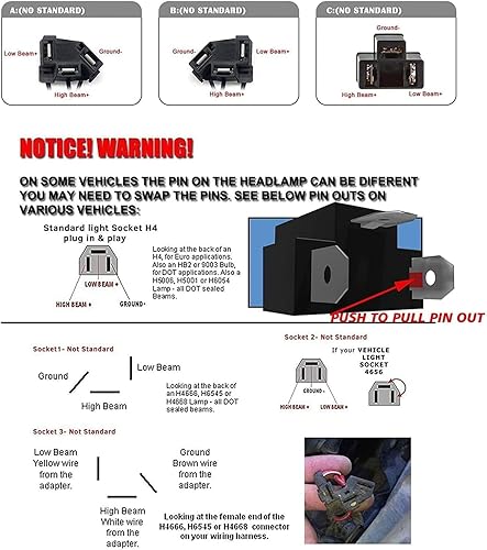 Miniatura 3 de 2 piezas de haz sellado todoterreno Plug and Play H6054 7x6 5x7 luz automática con luces de halo azules compatibles con Wrangler YJ XJ Cherokee E250