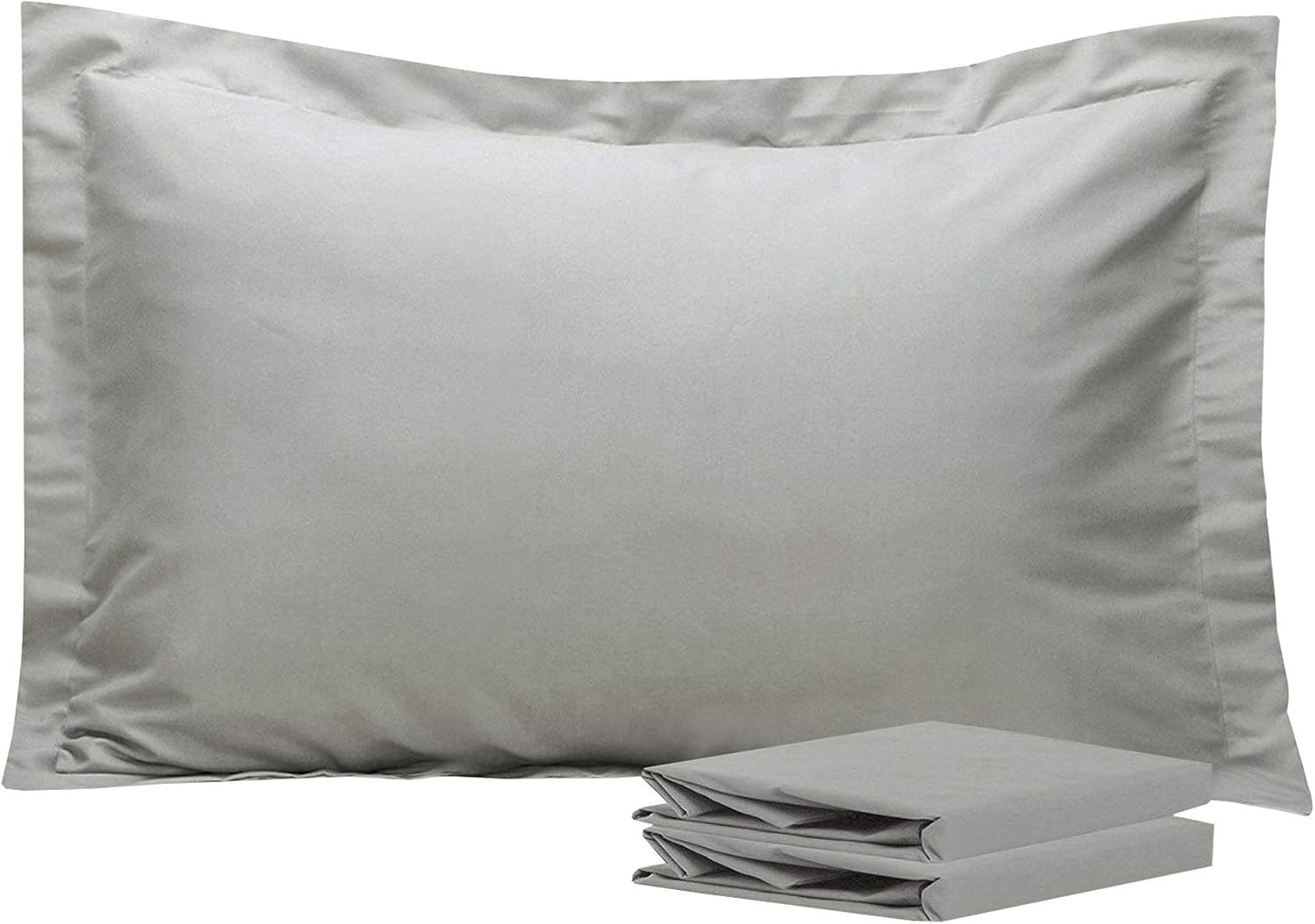 NTBAY 2 Pack 100 Brushed Microfiber Oxford Pillowcases, 1800 Super