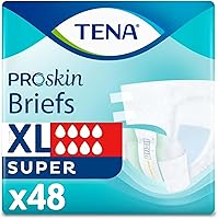 TENA ProSkin Maximum Absorbency Adult Diapers with Tabs, X-Large, 48 Ct - Unisex Incontinence Briefs for Men & Women