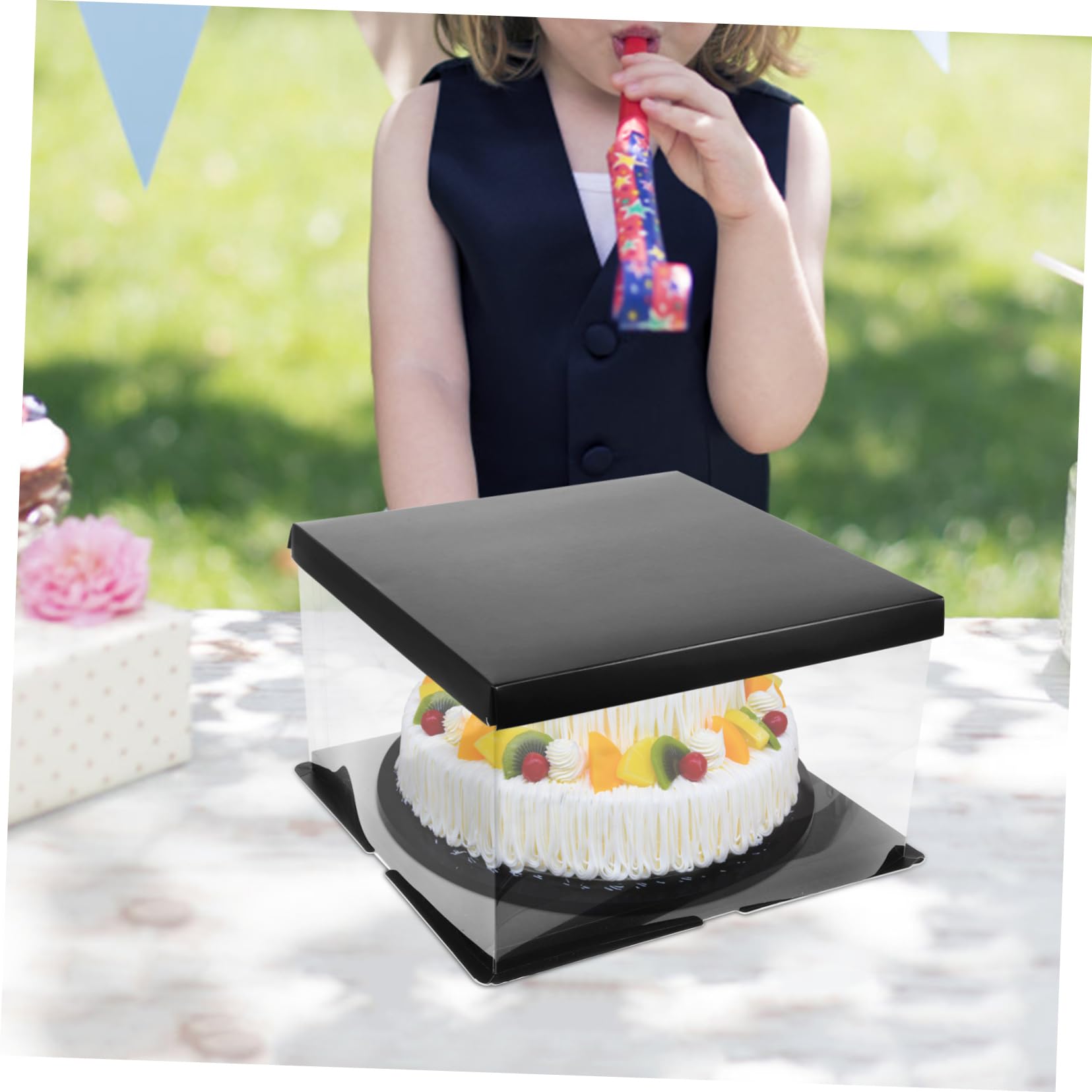 PRETYZOOM 4 Pack Square Cake Boxes Cake Carrier Birthday Party Lightweight and Compact Perfect for Birthday Wedding