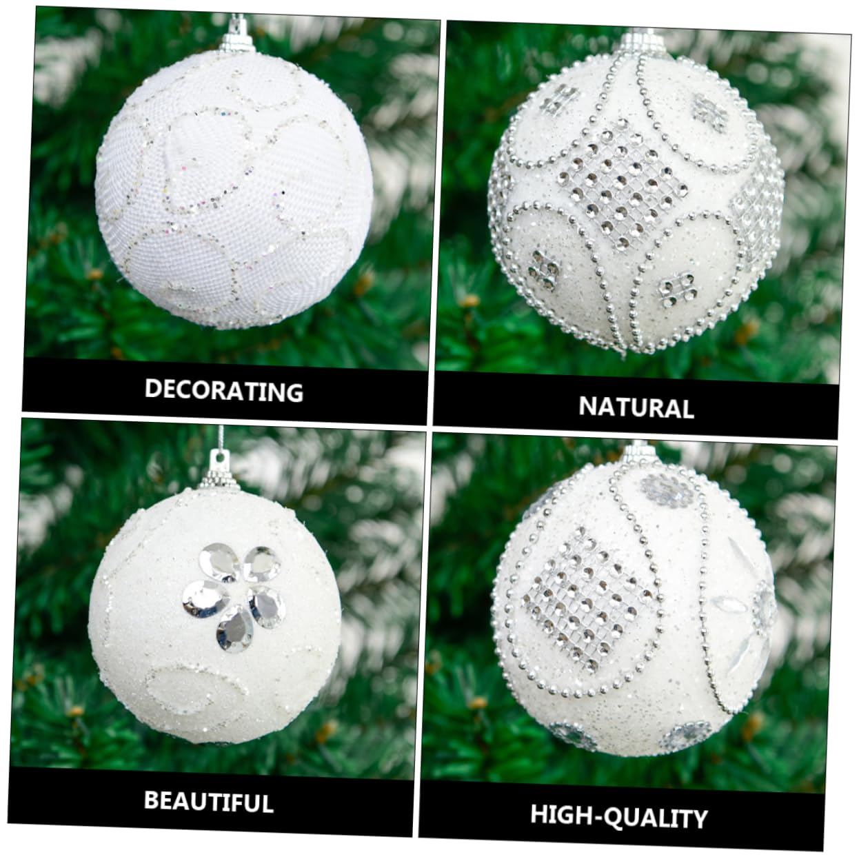 Ciieeo 10 Bolas De Navidad para Decoración De Boda Adornos Navideños con Purpurina Accesorios para Árbol De Navidad Decoración De Navidad Inastillable Decoración para Fiesta De