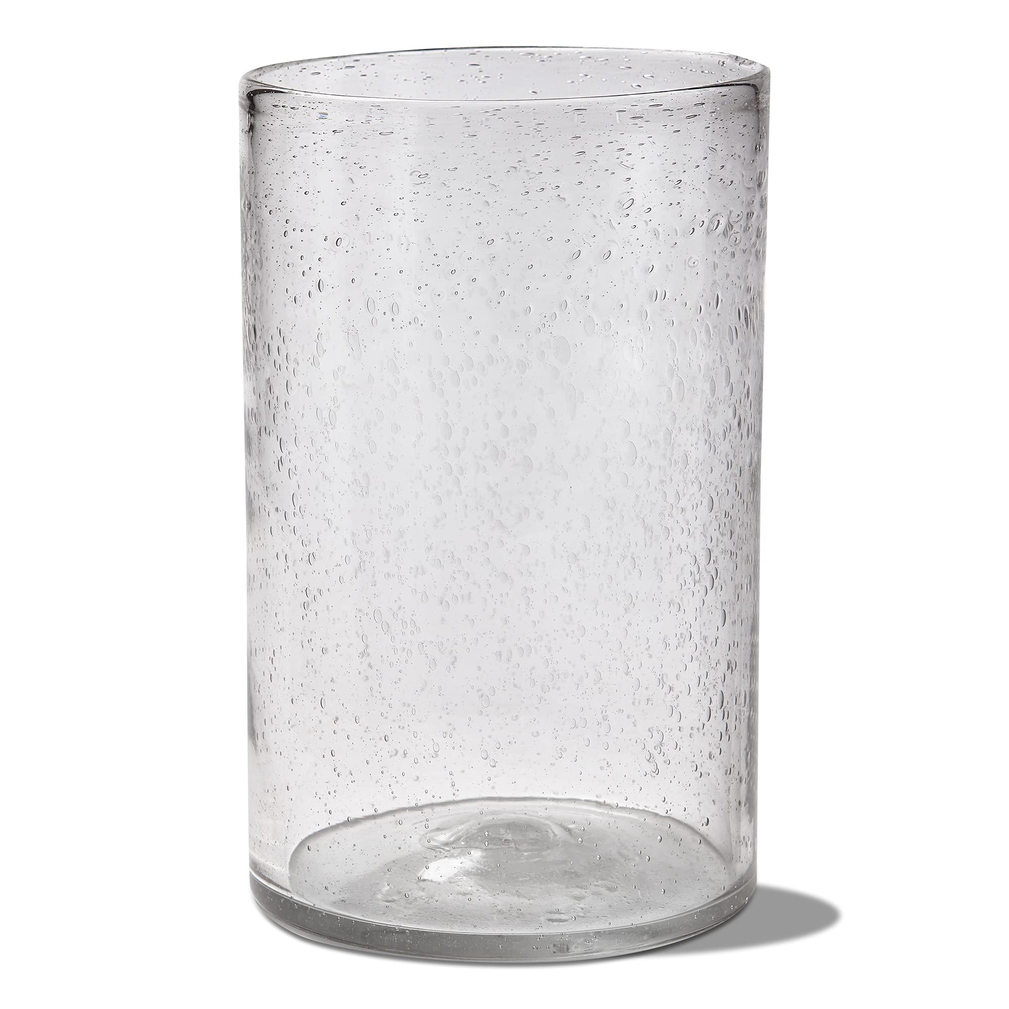 TAG Headlands Hurricane Vase Clear Glass with White Wave Pillar Candle Holder Large Size, 8.0L x 8.0W x 12.75.6H inches White