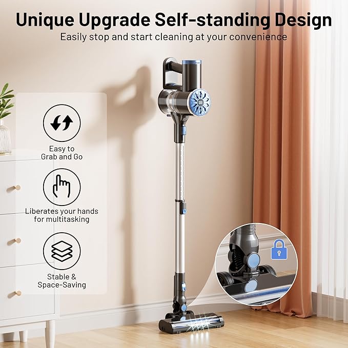 Aspiradora Inalámbrica Escoba 30000Pa con Filtro y Autonomía miniatura 2