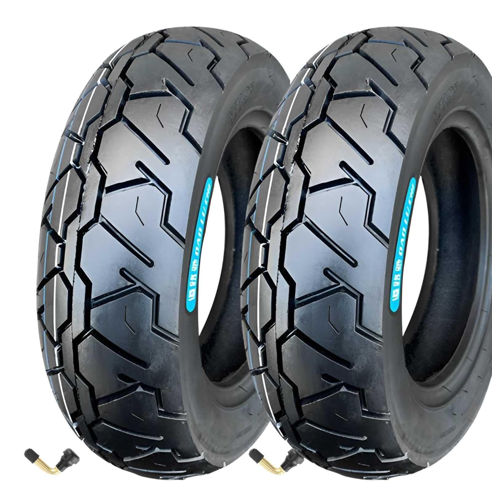 110/80-10 Opona Motocyklowa Bezdętkowa Niski Opór Toczenia, 110/80/10 4PR Indyks Obciążenia 51L, 110 80 10 Trwała Opona 10 Cali do Skutera Przednie Tylne Koło(2pcs)
