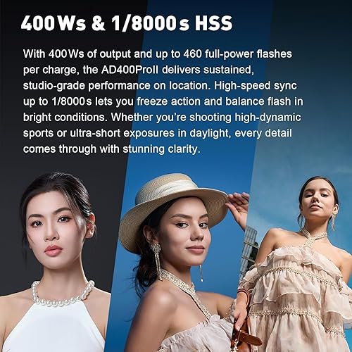 Vista 26 de Godox AD600 Pro AD600Pro - Luz estroboscópica de 600 W, flash para exteriores, monoligh TTL 2.4G 1/8000s HSS, batería de 2600 mAh, 360 flash