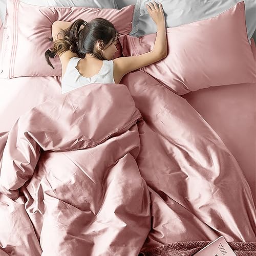 Miniatura 7 de EaseHome - Juego de sábanas color rosa de tamaño Queen, bolsillo profundo para colchón de 21 pulgadas, 4 piezas, colección de sábanas y fundas de