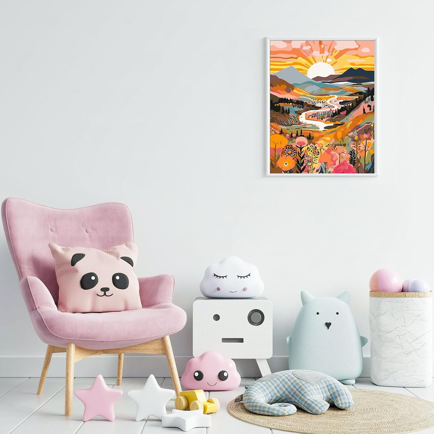 EFOTIML Paint by Numbers Kit for Adults Beginners & Kids Ages 8-12,1 Pack 16x20 inches Canva for Painting Kits for Adults in Colorful Box(Without Frame)- Sunrise Mountains and Rivers - Image 8