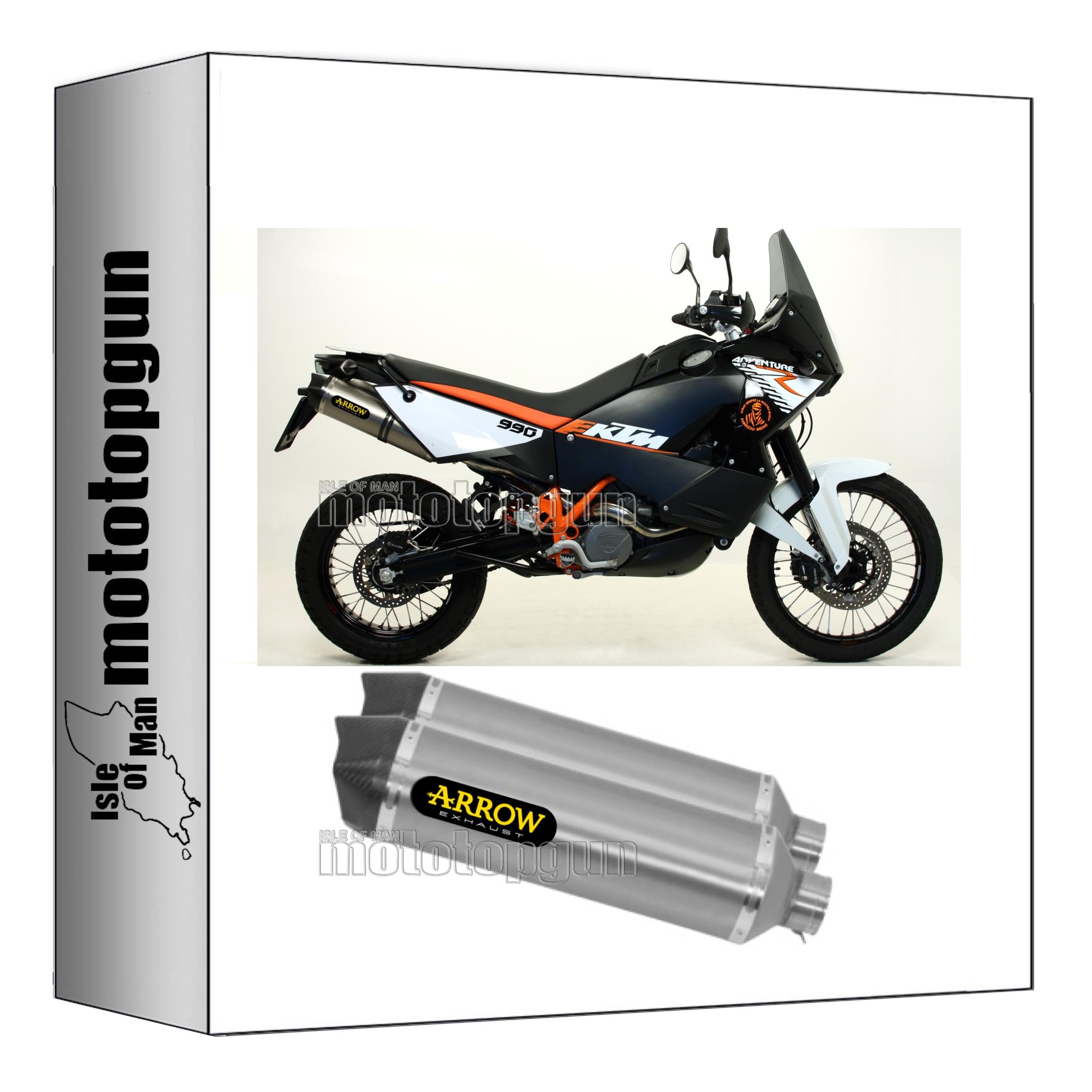 arrow 71763PK auspuff kein kat doppel auspuff race-tech titan endkappe carby kompatibel mit ktm 990 adventure 2006 2007 2008 2009 2010 2011 2012 2013 2014 mototopgun