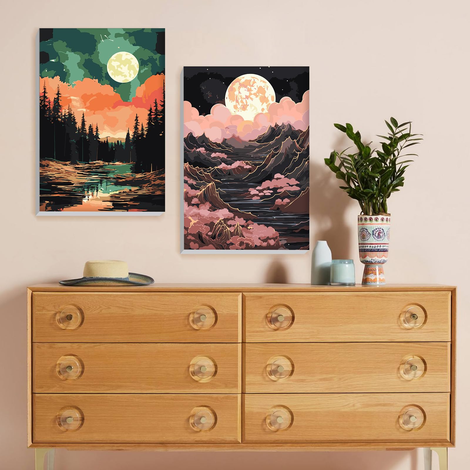 Hongyrjy Aurora - Kit di pittura numero con cornice, per pittura a