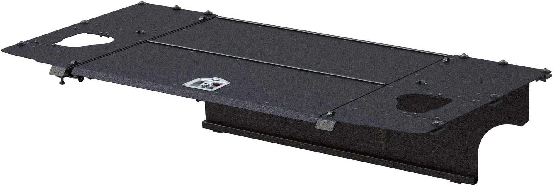 ARIES 2070465 Black Aluminum Cargo Cover Storage Box Lid, Select Jeep Wrangler JK Unlimited