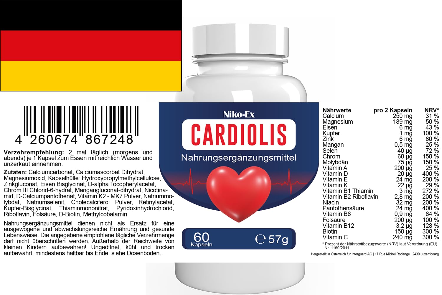 Cardiolis Forte - 180 Cápsulas (3x 60 Cápsulas), Paquete de 3