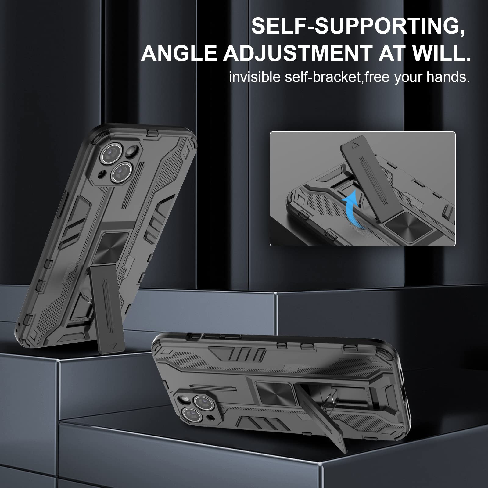 Funda para Xiaomi Redmi Note 15 Pro 5G, Carcasa Antigolpes con Soporte anular metálico, Case Protectora de Grado Militar, Azul — view 77