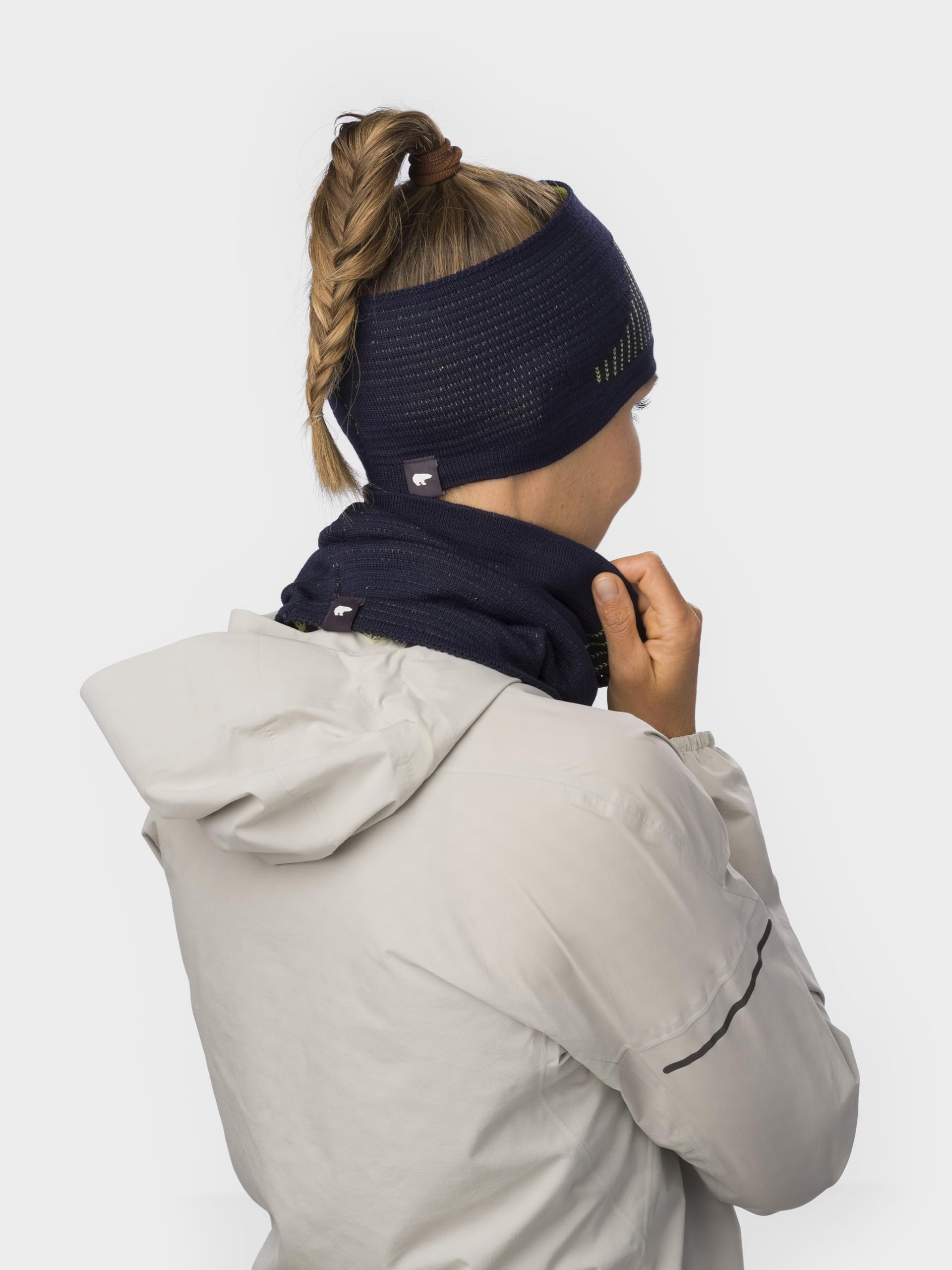Eisbär Stirnband Herren & Damen Active blau - Merino Sport Stirnband