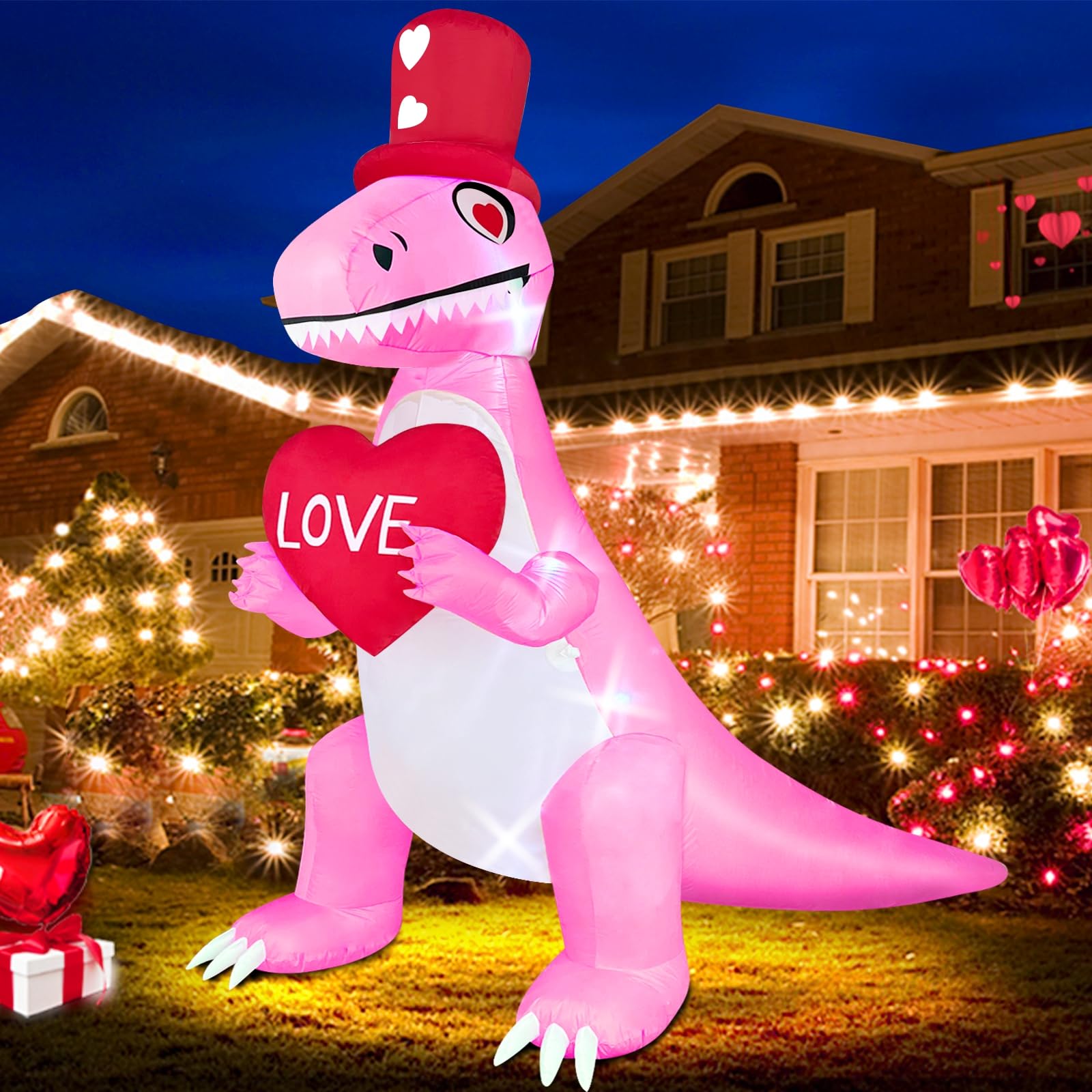 Décoration d'extérieur gonflable en forme de cœur pour une surprise romantique