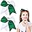 2 Packs Jumbo Cheerleading Bow 8 Inch Large Cheer Hair Bows with Ponytail Holder for Teen Girls Softball Outfit Uniform(White and Green)