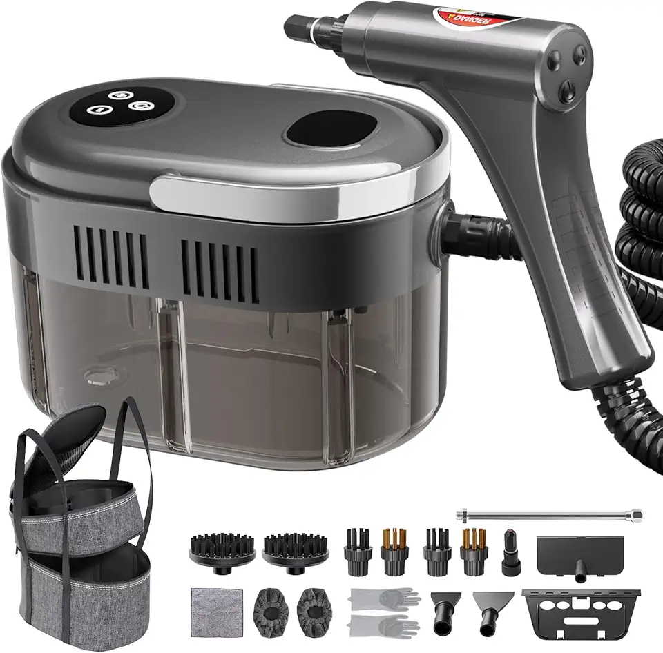 Limpador A Vapor, Aquecimento Em 15 Segundos, Reservatório De 1,5L, Alça Ajustável Em 6 Níveis, Vaporizador Portátil Para Limpeza Com 20 Acessórios, Limpador A Vapor Para Casa E Carro.