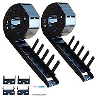 Vista 8 de 2 cables de cadena de arrastre de 39.4 pulgadas, cadena de cable R15 para fresadora CNC e impresora 3D, 2 pares adicionales de conectores finales, 1