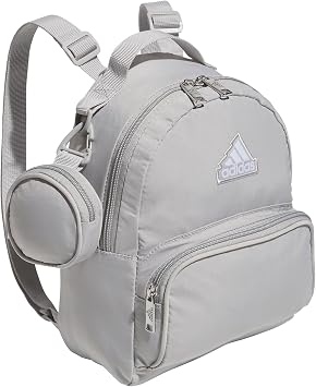 adidas Unisex's Must Have Mini Backpack, Small Size for Festivals and Travel Bag, Grey Two/White/Silver Metallic, One
