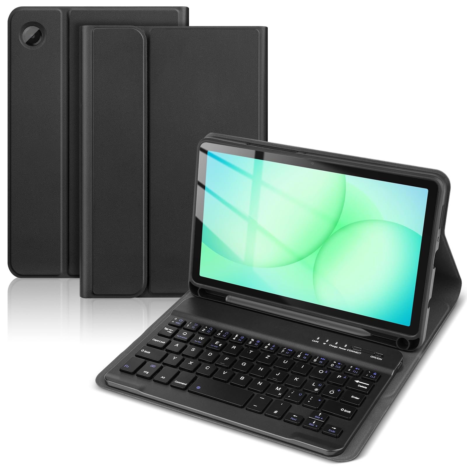 KTOITION Tastatur Hülle für Samsung Galaxy Tab A9 8,7 Zoll 2023, Slim Case mit Bluetooth Tastatur für Samsung Tablet A9, Abnehmbare Tastaturhülle mit Stifthalter für Samsung Galaxy Tab A9