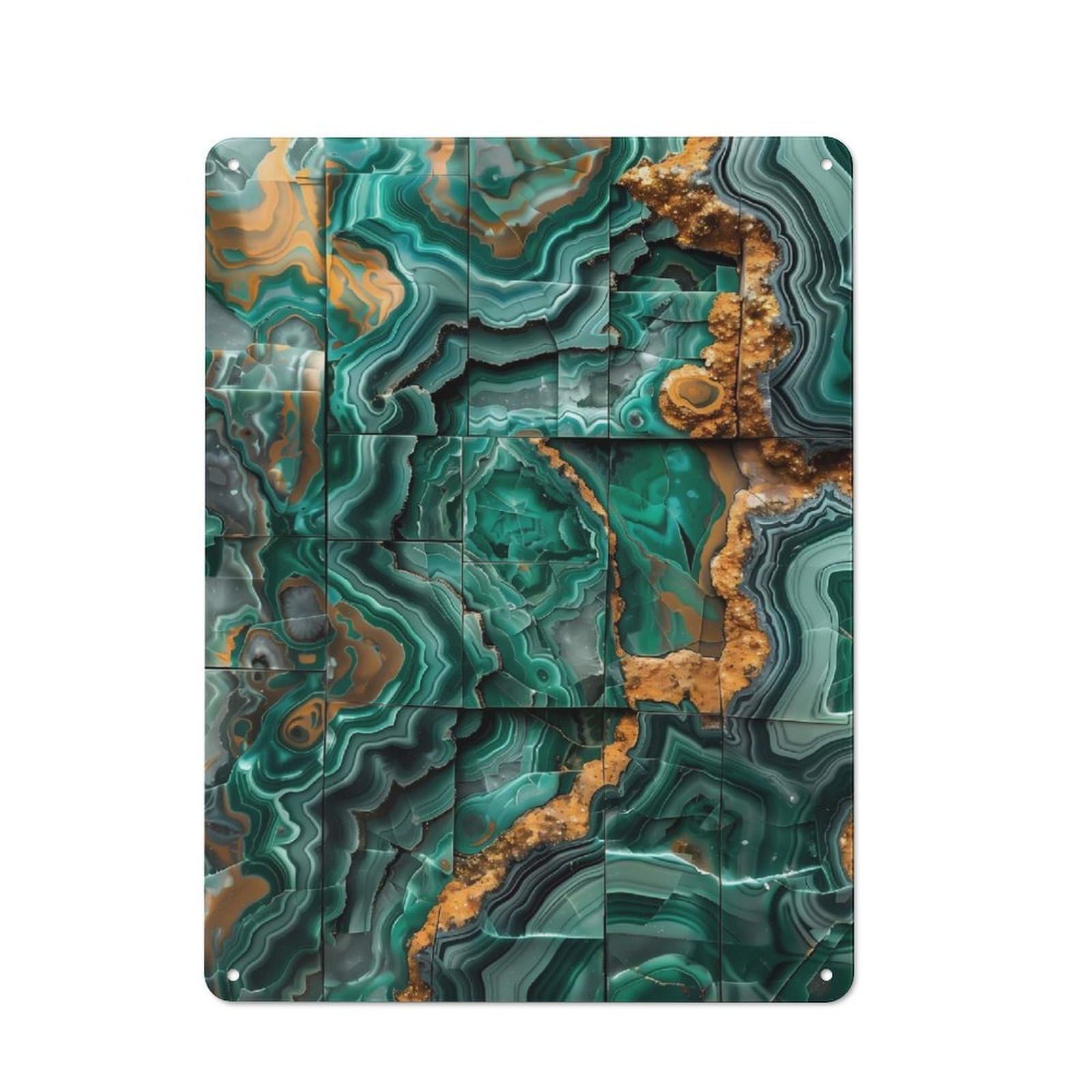 Junmoney Style-21 Tin Wall Plaque 40X30cm With Agate Elegance Panel For Hobby Room Or Studio, For Themed Interiors In Hobby Rooms And Studios