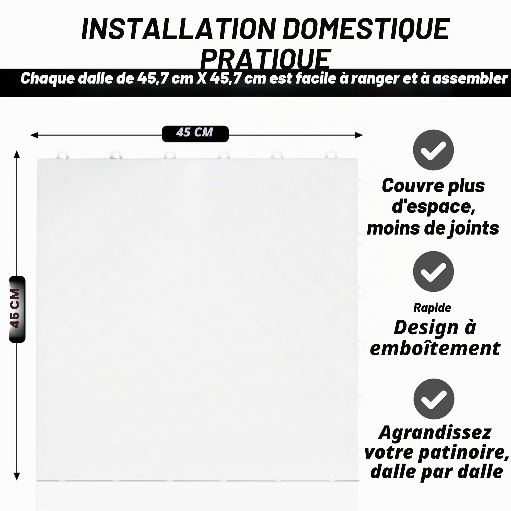 Better Hockey Extreme Dryland Dalles de sol – Panneaux de glace synthétiques pour hockey, aide à l'entraînement de qualité professionnelle pour le tir, les passes et la manipulation de bâtons