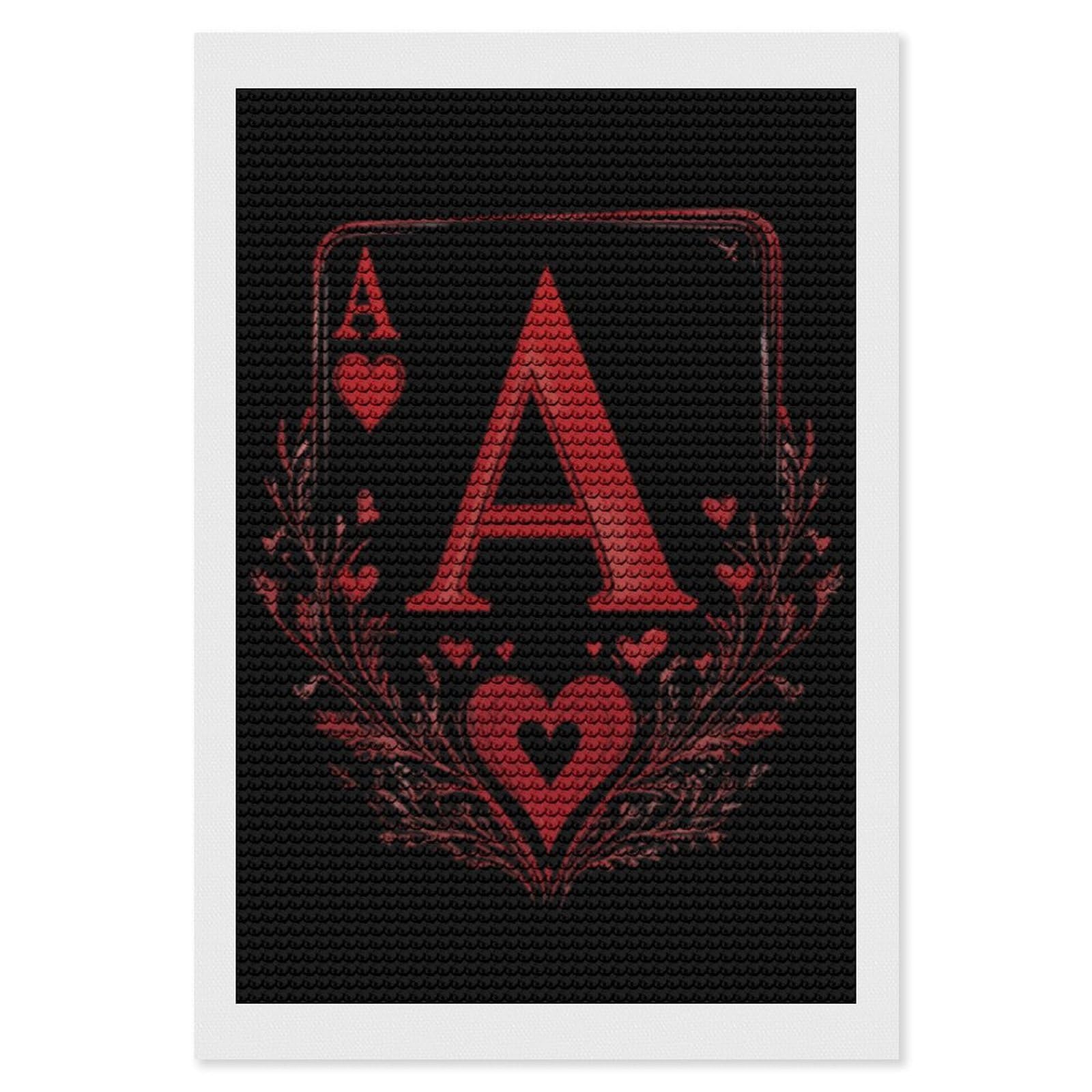 Nclqvjxzkhw Style A Red Heart Poker Diamond Art Painting For Adult Round Diamonds Pictures Arts Crafts Home Wall Decor 8"X12"