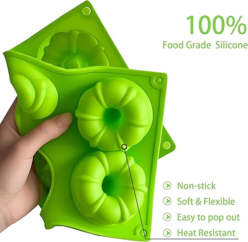 Miniatura 6 de saphe 3 moldes para tartas, molde antiadherente de silicona con 6 cavidades para gelatina, cupcakes de gelatina, donas, molde de silicona para