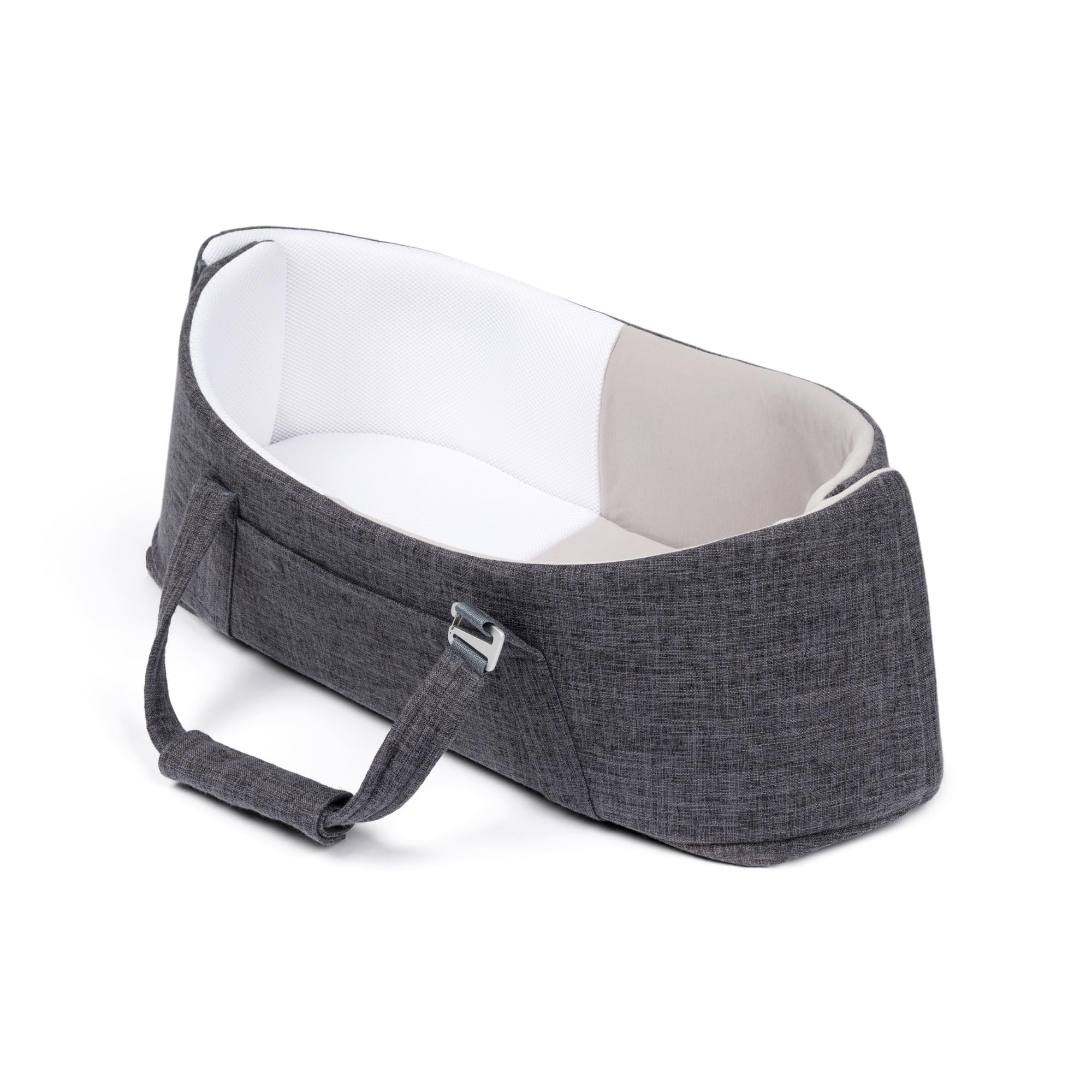 doomoo Nid bébé Nest & Go - Couffin transportable et sécurisé - Nomade et Facile à Transporter - Très Confortable - Coton Organique & Ultra Doux, Gris