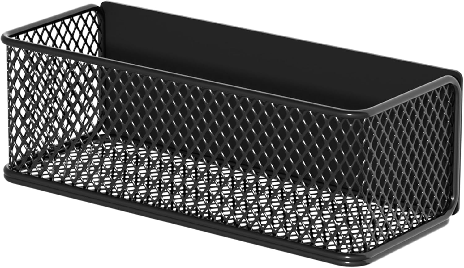 Magnetic Basket Bins Fridge Organizer Pencil Holder - Whiteboard Accessories for Home Kitchen Organization (Mesh Black-High)