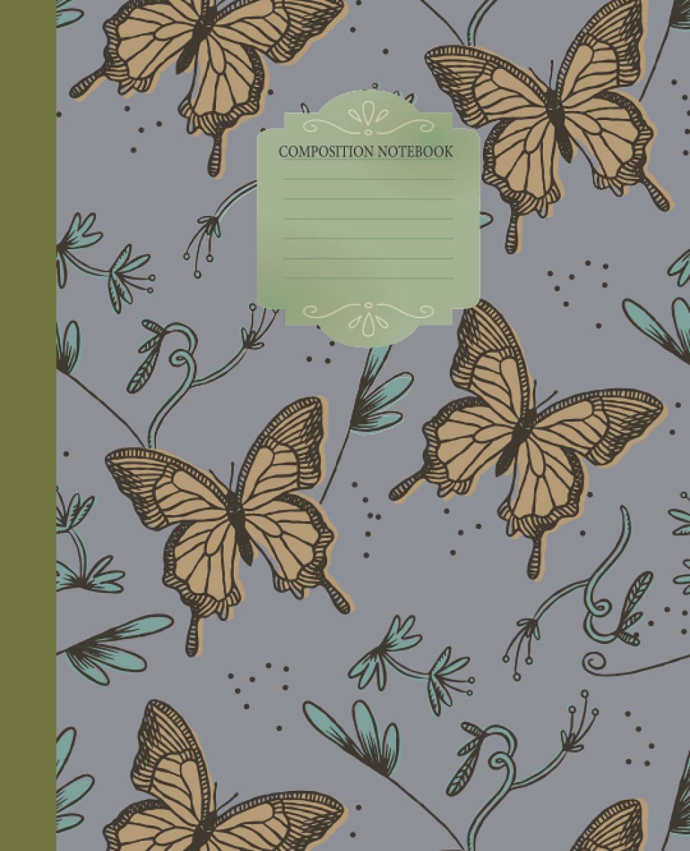 Composition Notebook: Beautiful Vintage Butterfly Journal,For All Educational Grades And Specially Natural History and Physical Sciences ,7.5x9.25,120 Pages , college ruled