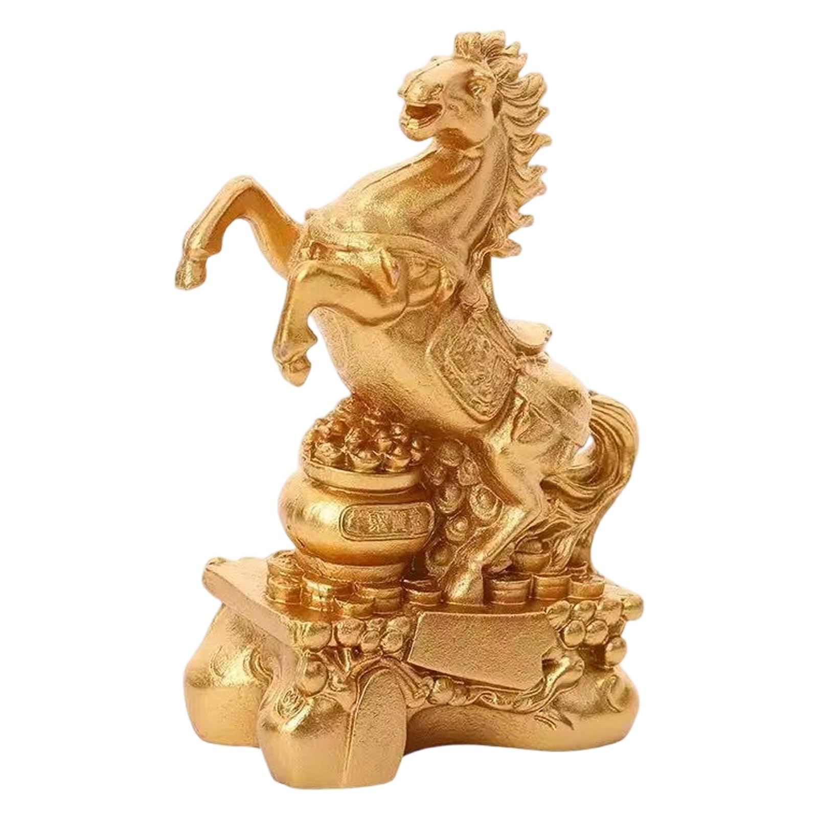 Maxtonser Chinese New Year Horse Statue, 2026 Golden Feng Shui ZodiacHorse Figurine, lessing Souvenir Sculpture Attracting Wealth