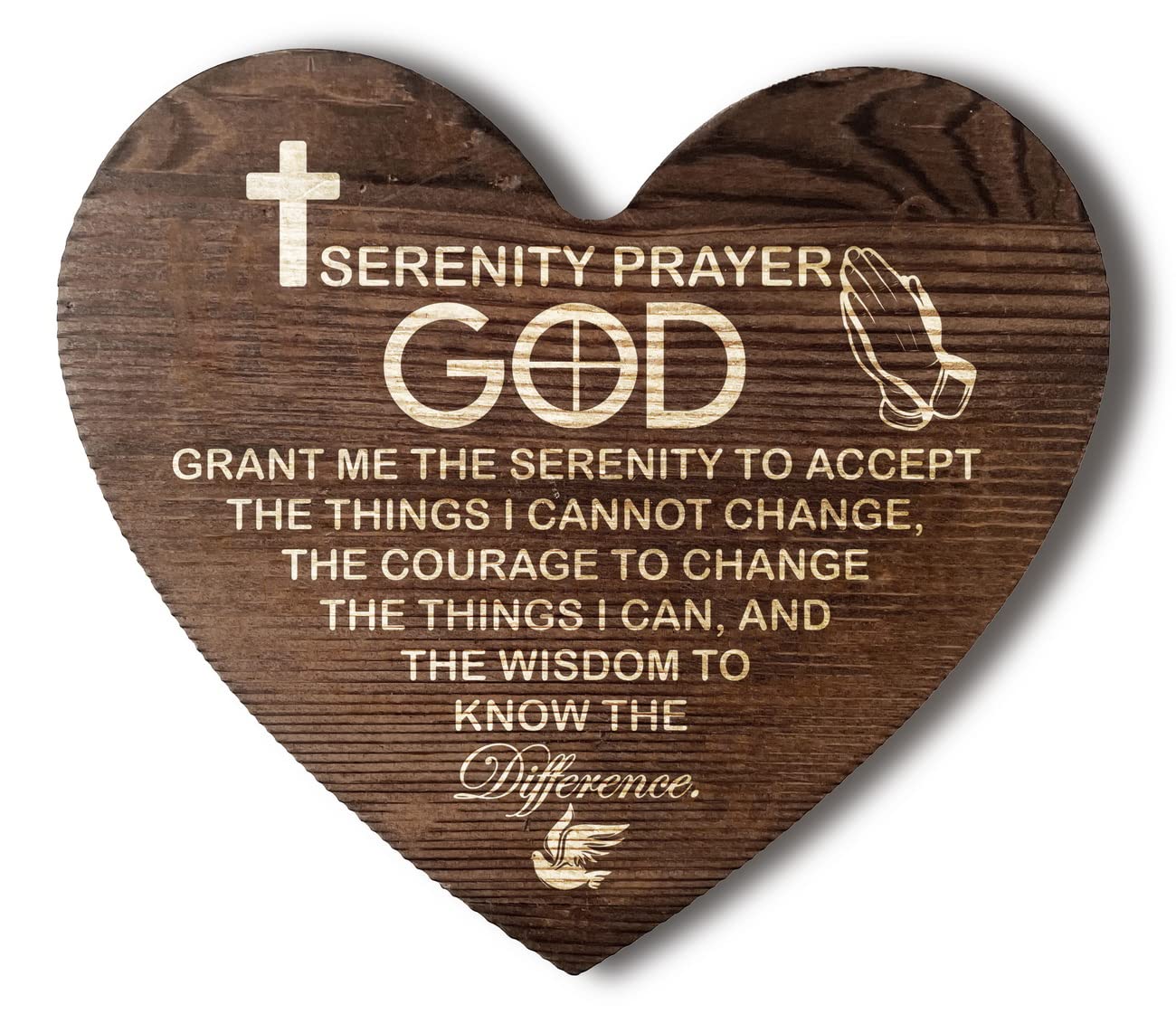 Serenity Prayer Wood Sign Personalized, Inspirational Gifts Positive Plaque Saying Quotes, Unisex Sobriety Recovery Gifts, Gift Wood Heart, Wood Signs for Crafts, Gifts Quote Wood Plaque Sign