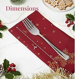 Prestee 300 Count Plastic Forks - 7 Inch Heavy Duty Disposable Silverware - Bulk Fancy Silver Fork Set for Table Decor - Durable Plastic Silverware for Parties, Events and Christmas Holidays