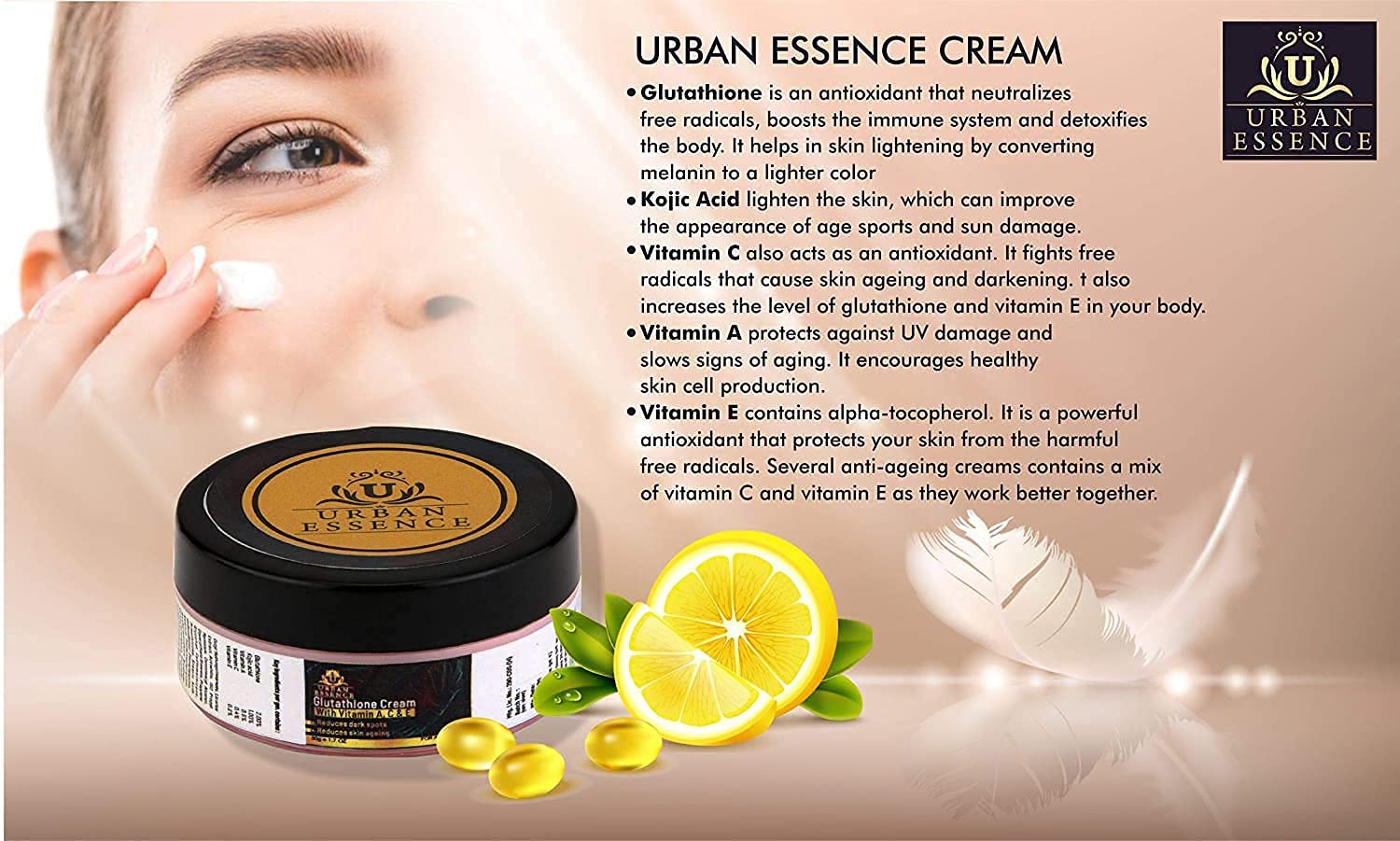 urban essence glutathione cream Urban Essence Glutathione Cream For Skin Whitening Reduces Dark Spots